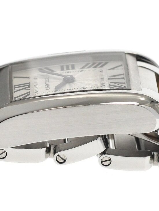 CARTIER Tank Anglaze SM W5310019 PG2 tone Silver Dial Quartz Ladies Watch_898673 main image 5
